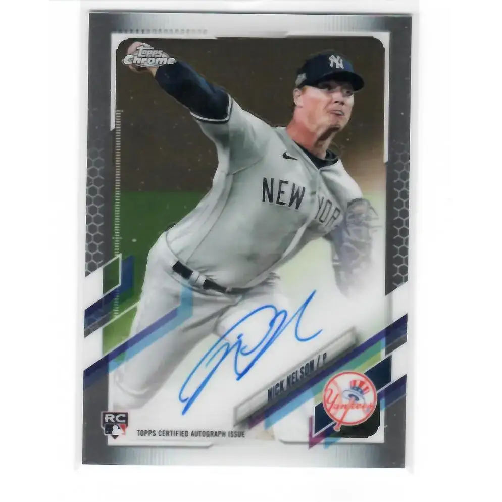 2021 Topps Chrome Rookie Autographs #RA-NNE Nick Nelson NM-MT RC Rookie Auto New York Yankees Baseball Card - Baseball