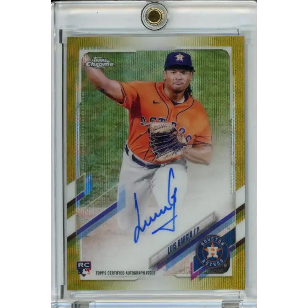 2021 Topps Chrome Rookie Autographs Refractor Gold #RA-LGA Luis Garcia NM-MT RC Rookie Auto 33/50 Houston Astros