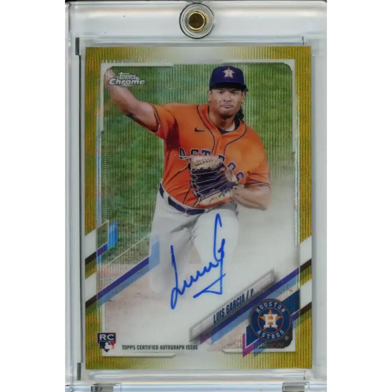 2021 Topps Chrome Rookie Autographs Refractor Gold #RA-LGA Luis Garcia NM-MT RC Rookie Auto 33/50 Houston Astros