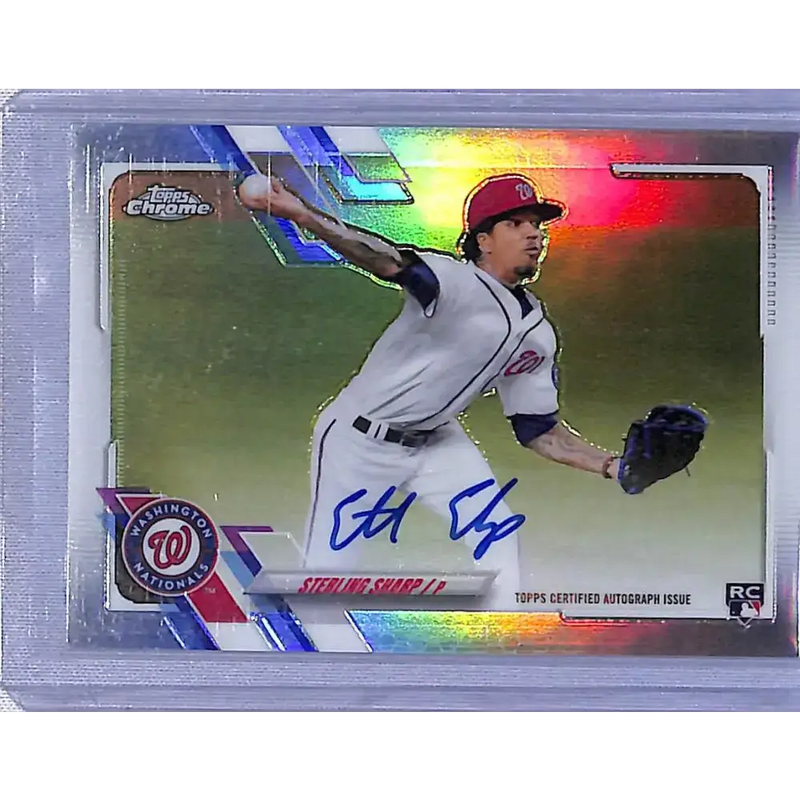 2021 Topps Chrome Rookie Autographs Refractor #RA-SSH Sterling Sharp NM-MT RC Rookie Auto 476/499 - Baseball Card Single
