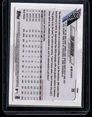 2021 Topps Chrome Tim Anderson #36 Baseball - Baseball Card Single