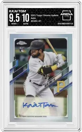 2021 Topps Chrome Update Ka’ai Tom #CUSA-KT Auto Baseball Arena Club 9.5 - Baseball Card Single