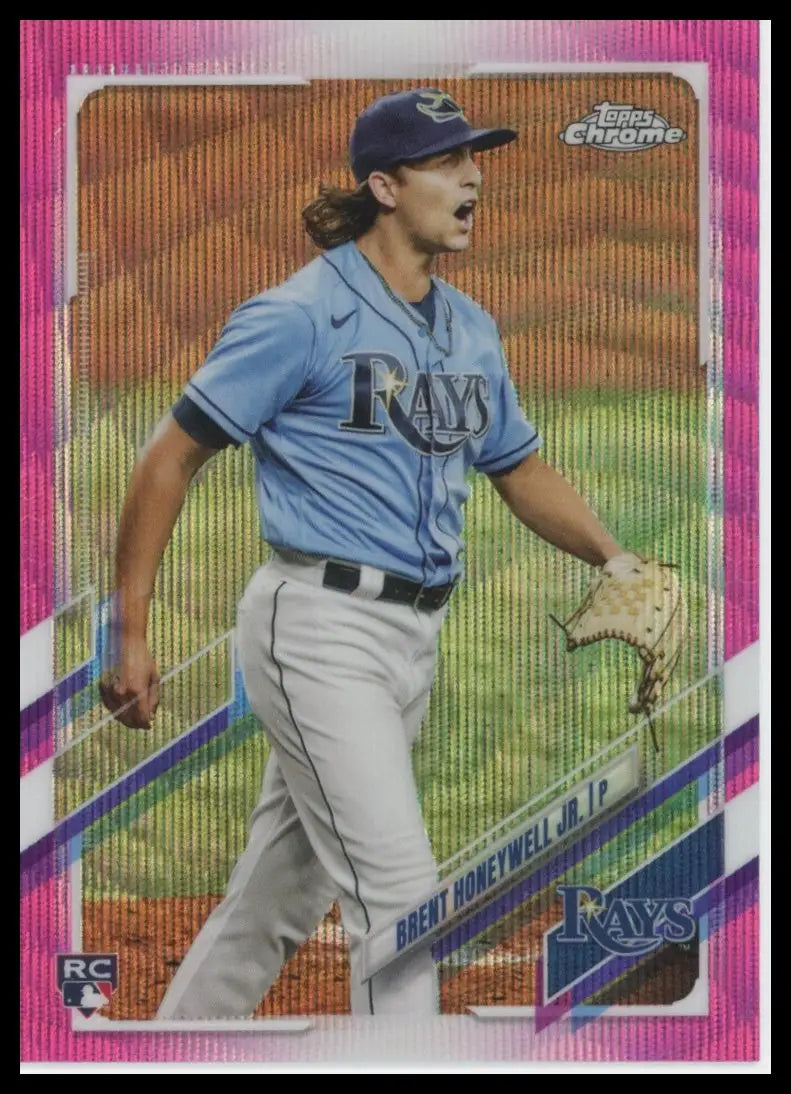 2021 Topps Chrome Update - Pink Wave Refractor Brent Honeywell Jr. USC59 Rays NM - Baseball Card Single