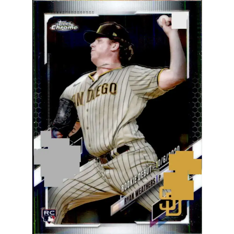 2021 Topps Chrome Update #USC15 Ryan Weathers NM-MT RC Rookie San Diego Padres Baseball Card - Baseball Card Single