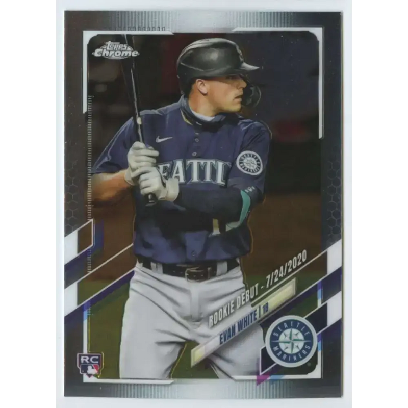 2021 Topps Chrome Update #USC46 Evan White NM-MT RC Rookie Seattle Mariners Baseball Card - Baseball Card Single