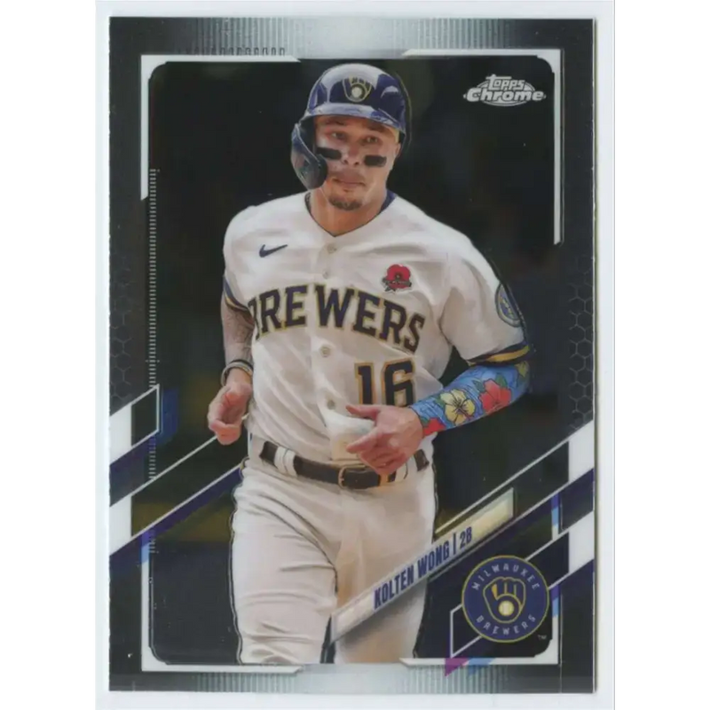 2021 Topps Chrome Update #USC55 Kolten Wong NM-MT Milwaukee Brewers Baseball Card - Baseball Card Single