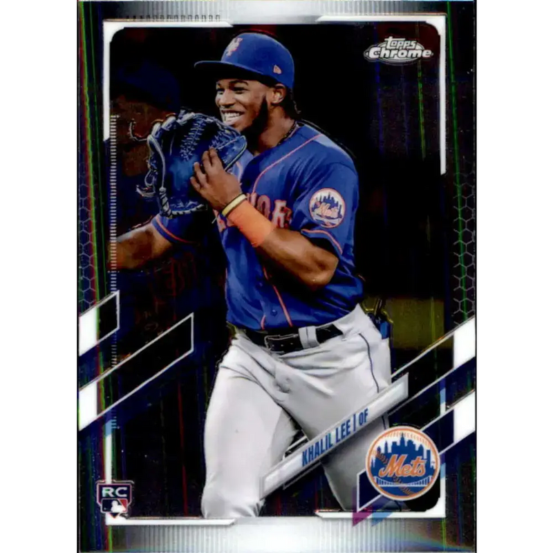 2021 Topps Chrome Update #USC62 Khalil Lee NM-MT RC Rookie New York Mets Baseball Card - Baseball Card Single