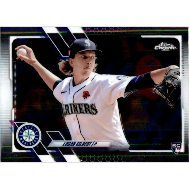 2021 Topps Chrome Update #USC70 Logan Gilbert NM-MT RC Rookie Seattle Mariners Baseball Card - Baseball Card Single
