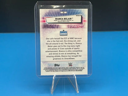 Bianca Belair Refractor from 2021 Topps Chrome WWE trading card collection