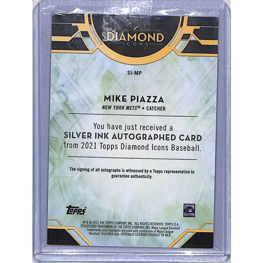 2021 Topps Diamond Icons Silver Ink Red #SI-MP Mike Piazza NM-MT Auto 3/5 New York Mets Baseball Card - Baseball Card