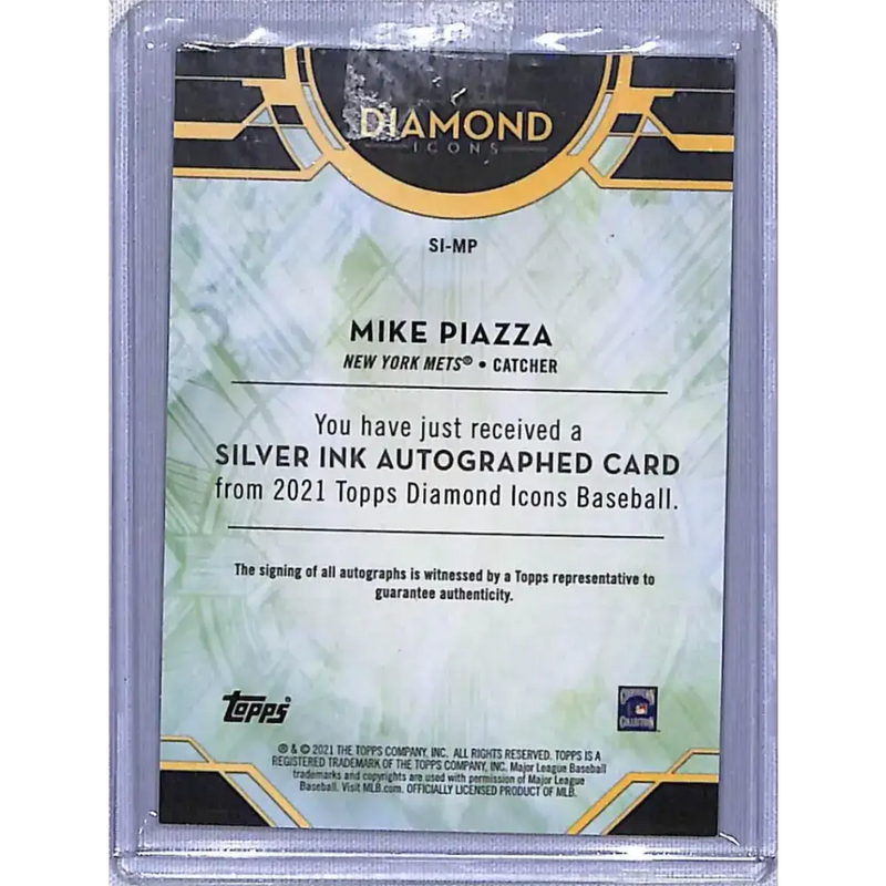 2021 Topps Diamond Icons Silver Ink Red #SI-MP Mike Piazza NM-MT Auto 3/5 New York Mets Baseball Card - Baseball Card