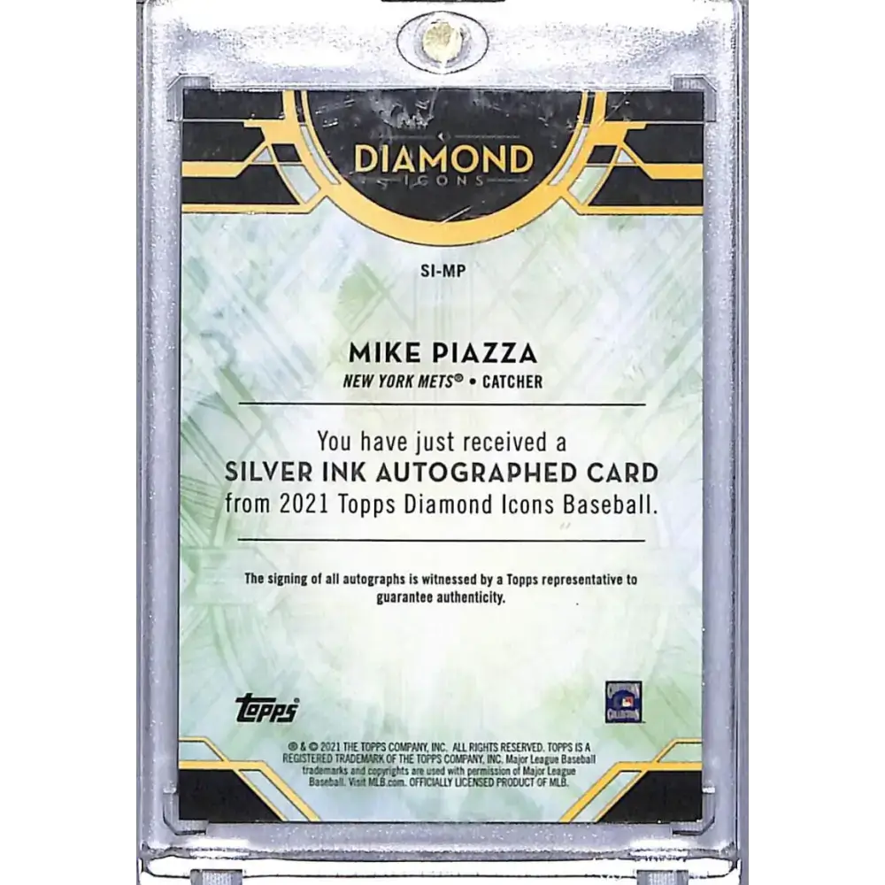 2021 Topps Diamond Icons Silver Ink Red #SI-MP Mike Piazza NM-MT MEM Auto 2/5 New York Mets - Baseball Card Single