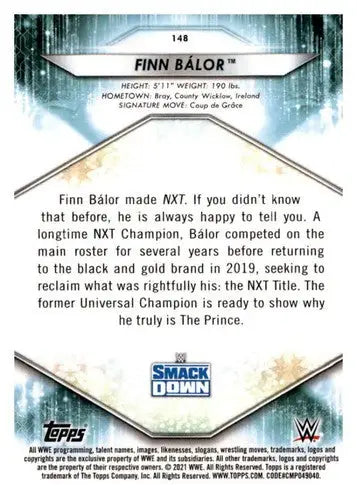 2021 Topps Exclusive Bronze #148 Finn Balor NM-MT - Wrestling Card Single