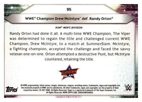 WWE trading card 2021 Topps Exclusive Bronze #95 Drew McIntyre original gloss sports card