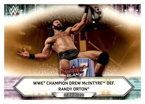WWE trading card featuring Drew McIntyre from 2021 Topps Exclusive Bronze series