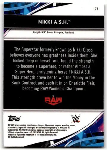 2021 Topps Finest Nikki A.S.H. wrestling card with original gloss Simply Sandoval ID 41718