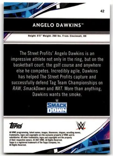 2021 Topps Finest #42 Angelo Dawkins NM-MT ID:41725 - Wrestling Card Single