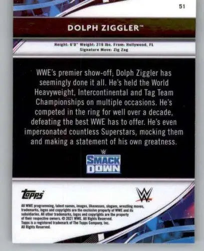 2021 Topps Finest #51 Dolph Ziggler NM-MT ID:42475 - Wrestling Card Single