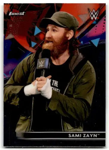 Sami Zayn wrestling card from 2021 Topps Finest with original gloss, perfect for sports cards collectors