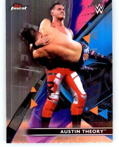 Wrestling trading card of Austin Theory from Topps Finest 2021 with original gloss