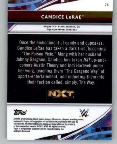 2021 Topps Finest #78 Candice LeRae NM-MT ID:42485 - Wrestling Card Single