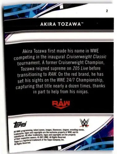 2021 Topps Finest X-Fractor Akira Tozawa wrestling card original gloss sports cards