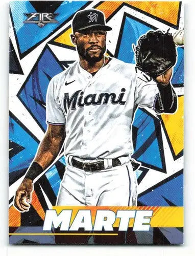 2021 Topps Fire #102 Starling Marte NM-MT Marlins ID:45129 - Baseball Card Single