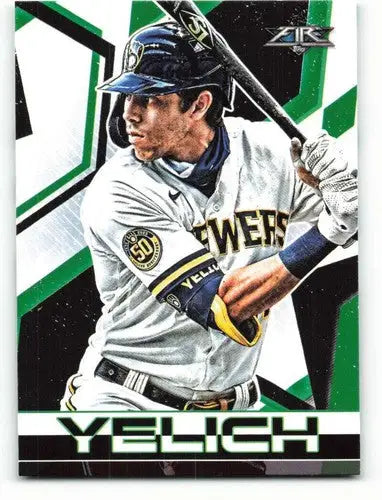 2021 Topps Fire #166 Christian Yelich NM-MT Brewers ID:45147 - Baseball Card Single
