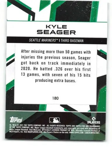Baseball trading card for Kyle Seager with original gloss, Kyle Seager NM-MT Mariners