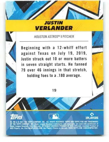 Baseball trading card featuring Justin Verlander with original gloss, Justin Verlander NM-MT