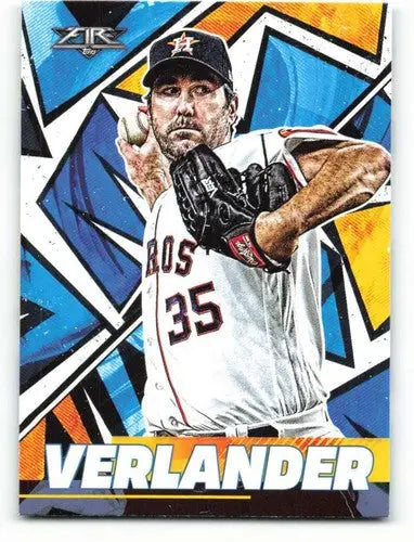 Baseball card of Justin Verlander in Houston Astros uniform with original gloss, Justin Verlander NM-MT