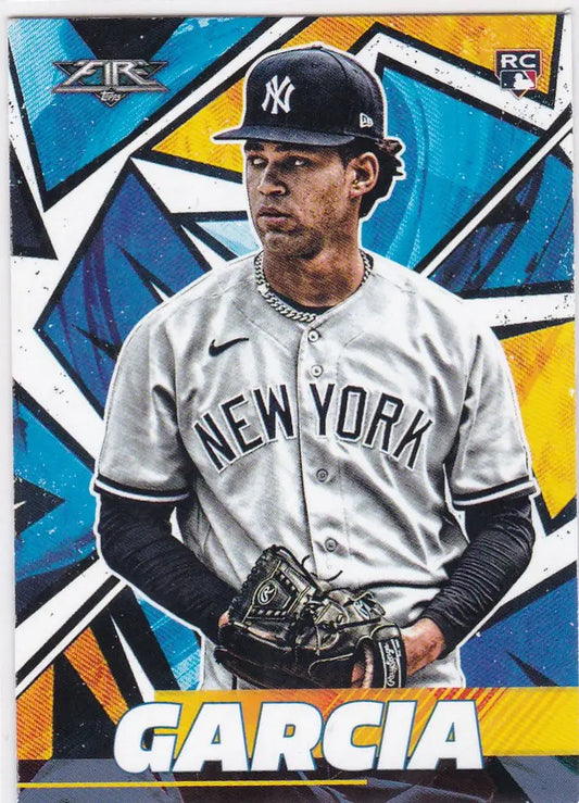 Deivi Garcia Rookie Card showcasing New York Yankees pitcher with vibrant background