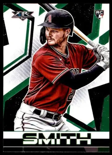 Baseball card of Pavin Smith in maroon jersey from 2021 Topps Fire with original gloss