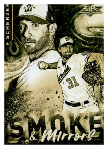2021 Topps Fire Smoke and Mirrors Gold Minted #SM-11 Max Scherzer NM-MT ID:44766 - Baseball Card Single