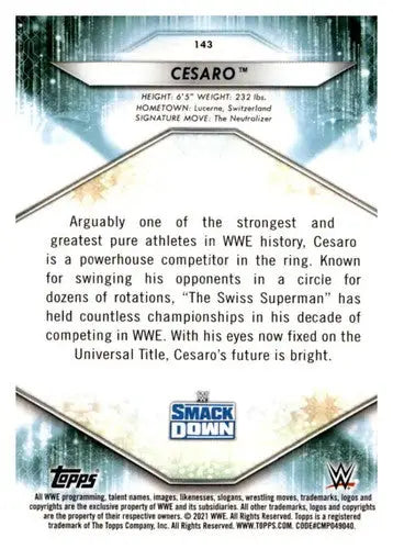 2021 Topps Foilboard Cesaro wrestling card with original gloss from Simply Sandoval