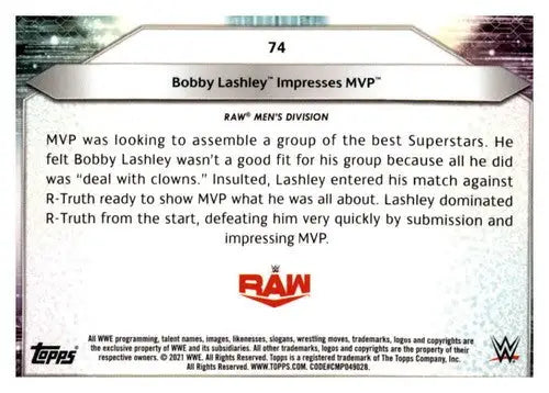 2021 Topps Foilboard Bobby Lashley wrestling card with original gloss display