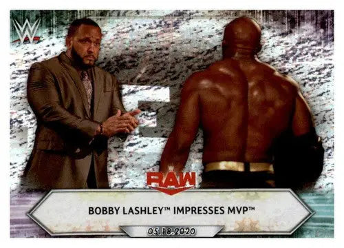 WWE trading card 2021 Topps Foilboard featuring Bobby Lashley with original gloss Simply Sandoval