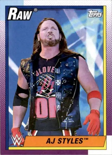 2021 Topps Heritage AJ Styles wrestling card with original gloss by Simply Sandoval