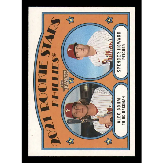 2021 Topps Heritage #11 Alec Bohm/Spencer Howard NM-MT RC Rookie Philadelphia Phillies Baseball Card - Baseball Card