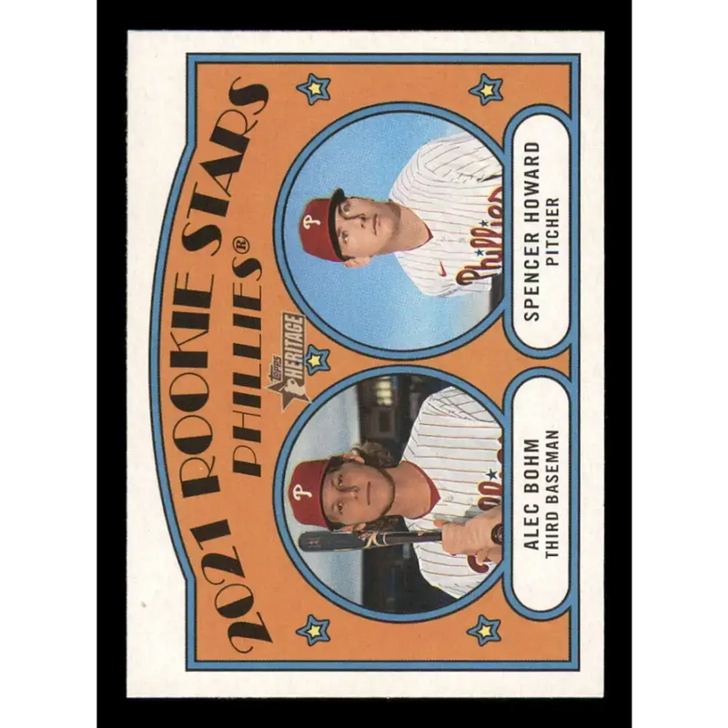 2021 Topps Heritage #11 Alec Bohm/Spencer Howard NM-MT RC Rookie Philadelphia Phillies Baseball Card - Baseball Card