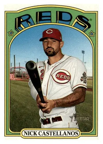 2021 Topps Heritage #125 Nick Castellanos NM-MT Reds - Baseball Card Single