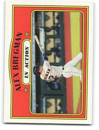 2021 Topps Heritage #164 Alex Bregman NM-MT Astros In Action - Baseball Card Single