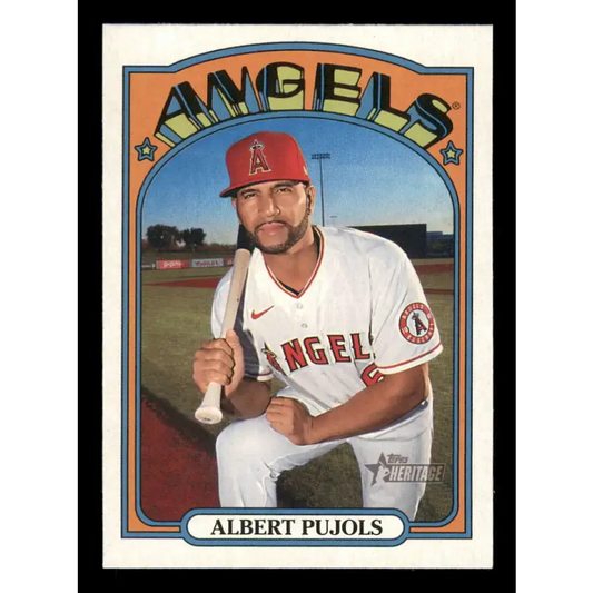 2021 Topps Heritage #189 Albert Pujols NM-MT Los Angeles Angels Baseball Card - Baseball Card Single