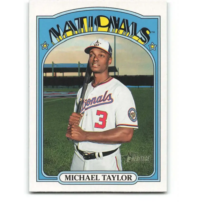 2021 Topps Heritage #200 Michael Taylor NM-MT Washington Nationals Baseball Card - Baseball Card Single