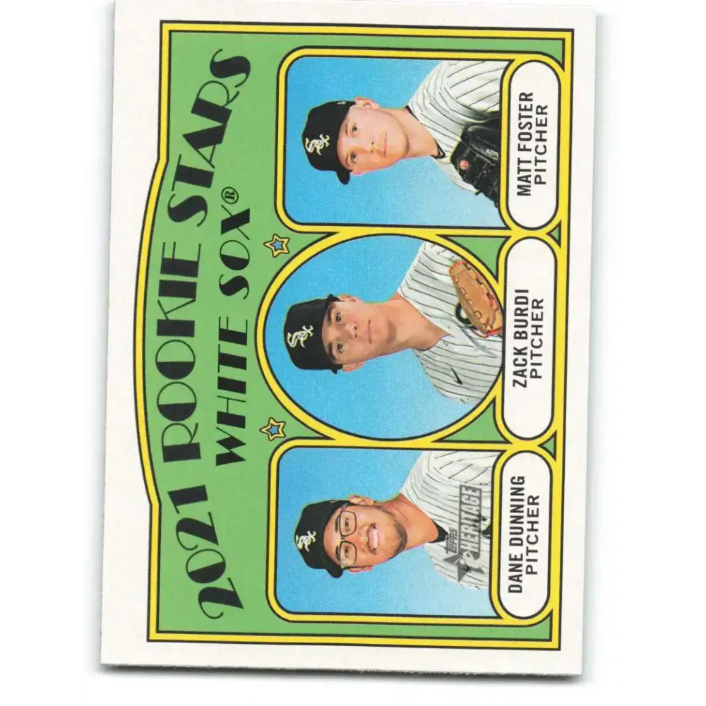 2021 Topps Heritage #208 Matt Foster/Dane Dunning/Zack Burdi NM-MT RC Rookie Chicago White Sox Baseball Card - Baseball