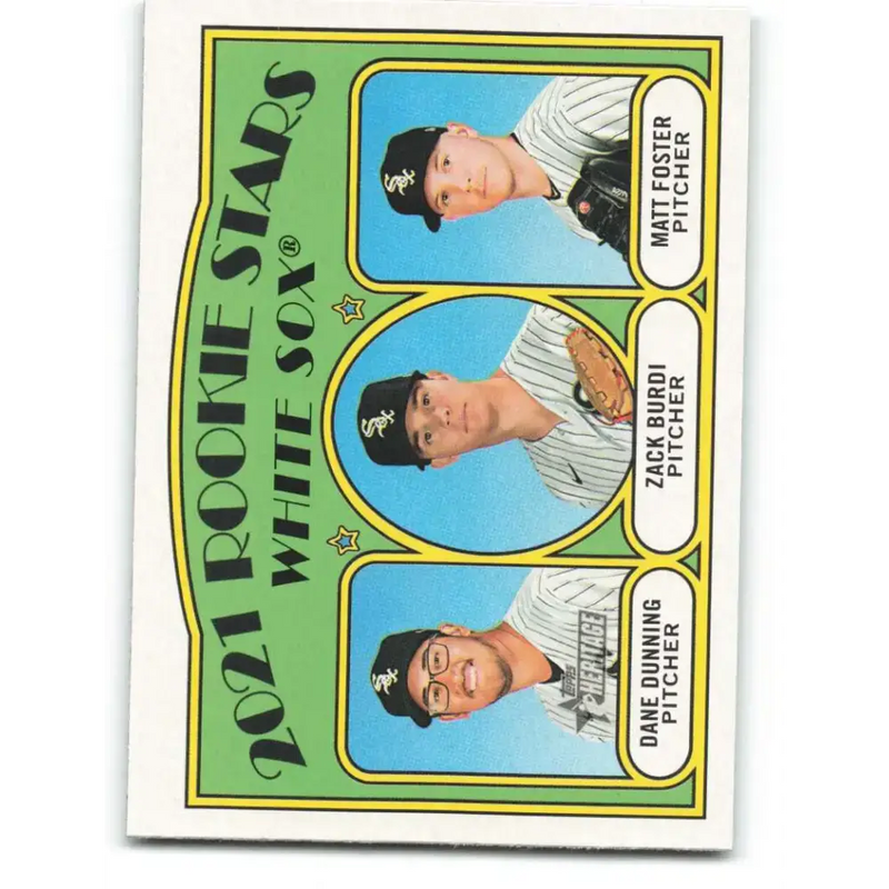 2021 Topps Heritage #208 Matt Foster/Dane Dunning/Zack Burdi NM-MT RC Rookie Chicago White Sox Baseball Card - Baseball