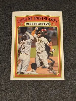 2021 Topps Heritage #21 2020 NL Postseason: Tatis’ 2 HRs Secure Win - Baseball Card Single