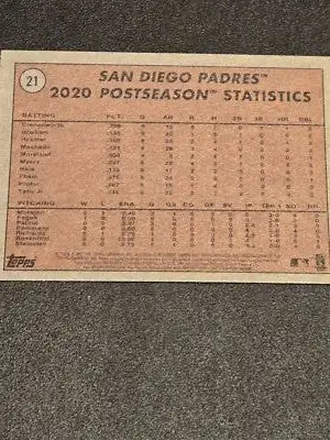 2021 Topps Heritage #21 2020 NL Postseason: Tatis’ 2 HRs Secure Win - Baseball Card Single