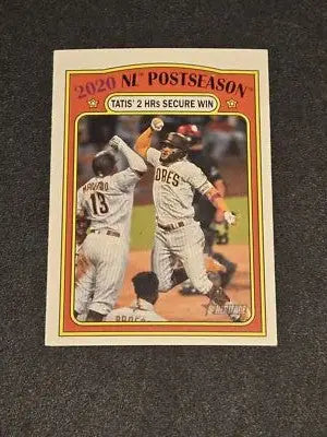 2021 Topps Heritage #21 2020 NL Postseason: Tatis’ 2 HRs Secure Win - Baseball Card Single