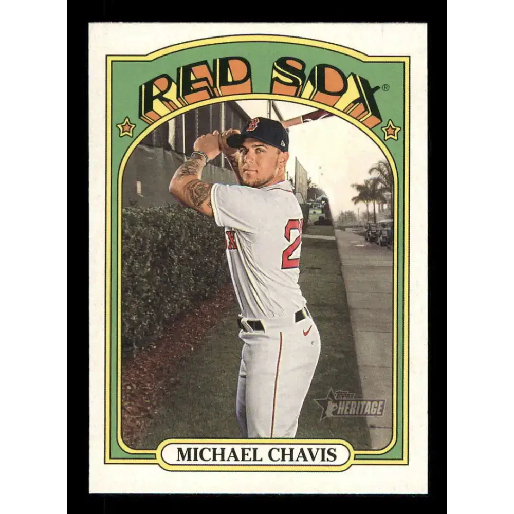 2021 Topps Heritage #227 Michael Chavis NM-MT RC Rookie Boston Red Sox Baseball Card - Baseball Card Single